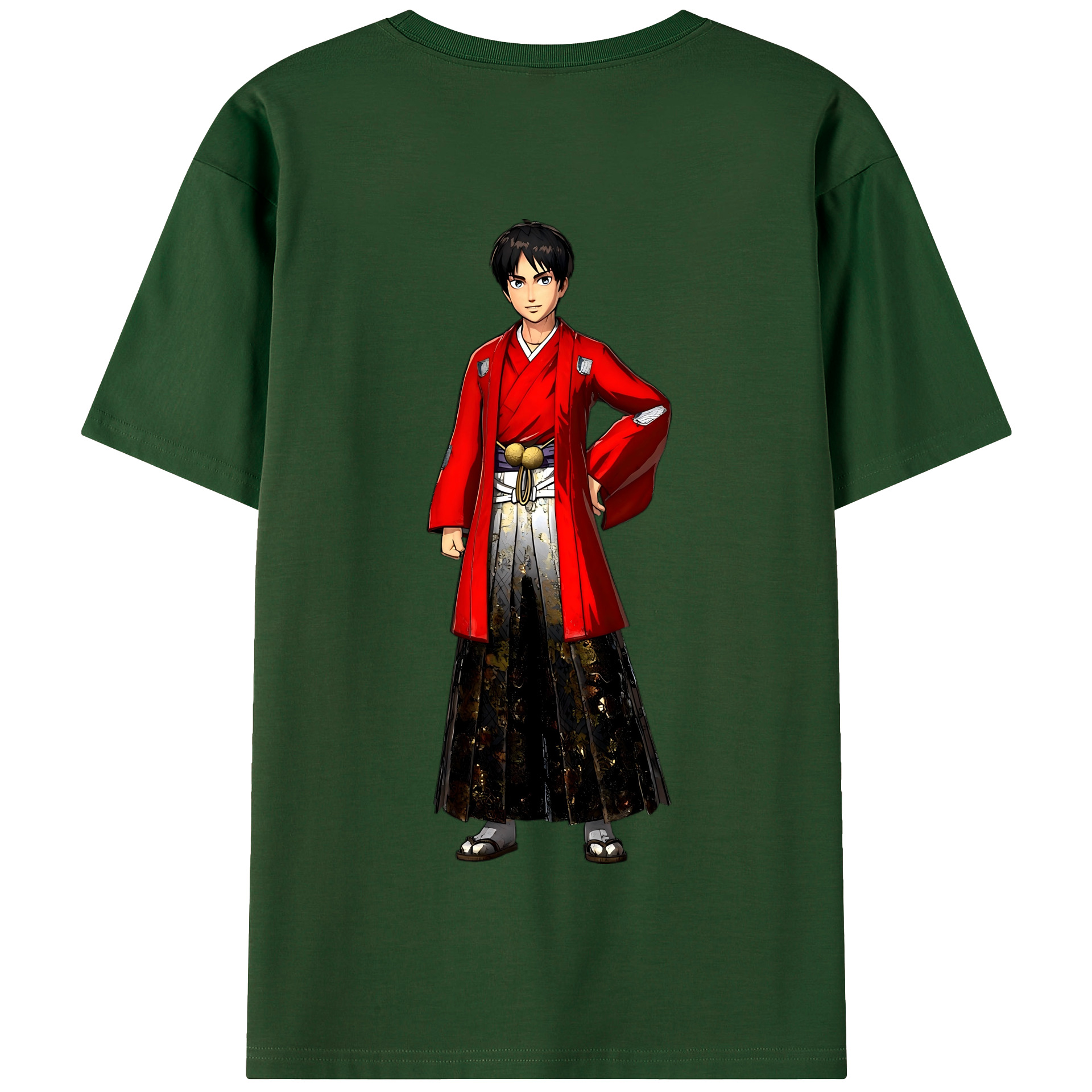 （画像用） 進撃の巨人 エレン･イェーガー Attack on Titan Eren Jäger 綿100％半袖Tシャツ（背面プリント）